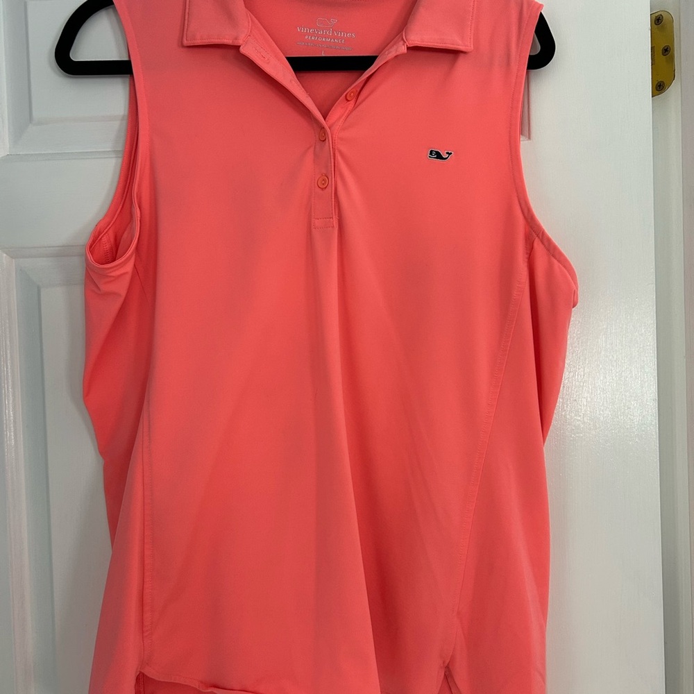 Vineyard Vines Coral Sleeveless Blouse